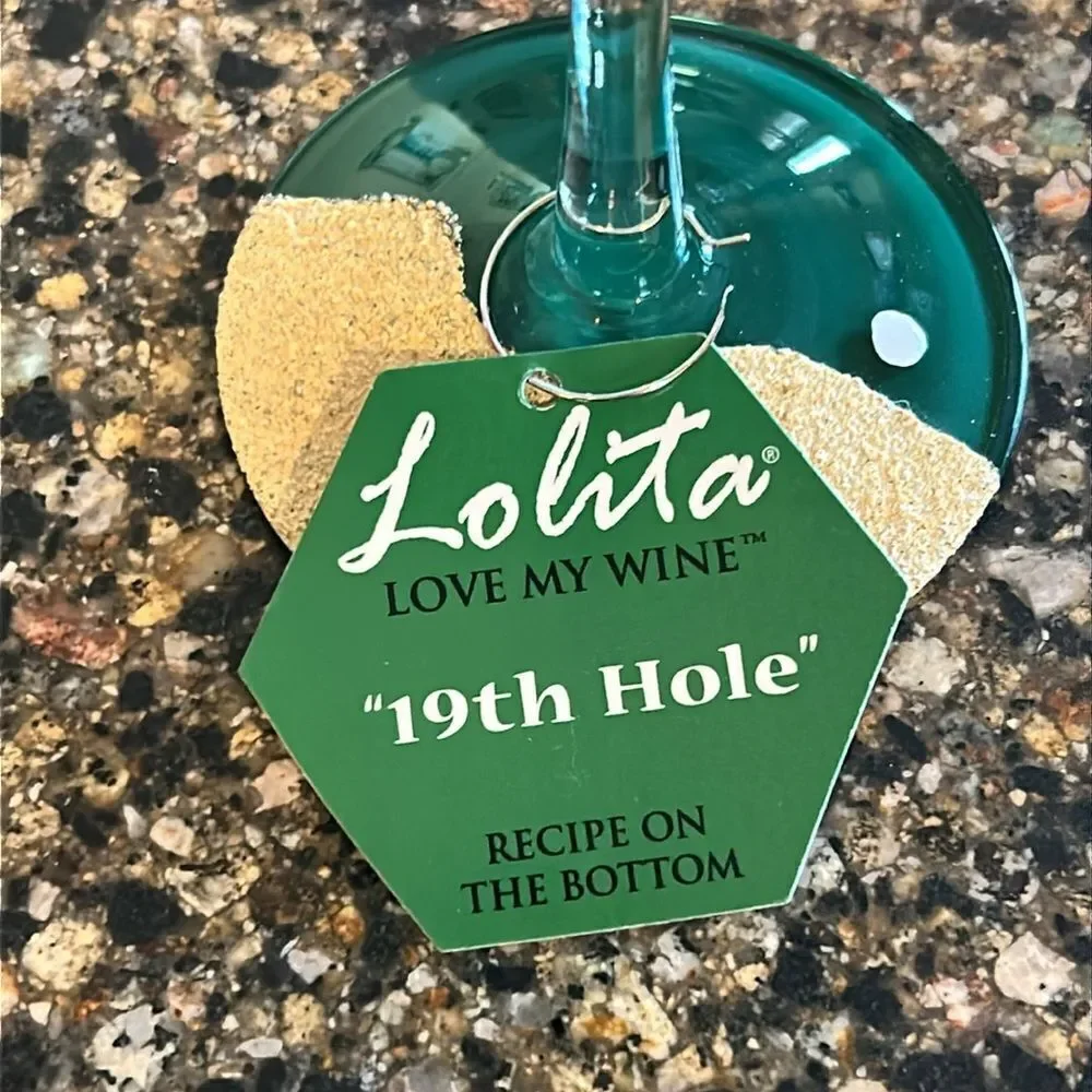 NEW Lolita 19th Hole Golf Wine Glass Hand Painted